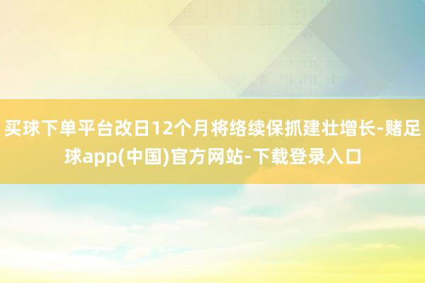 买球下单平台改日12个月将络续保抓建壮增长-赌足球app(中国)官方网站-下载登录入口