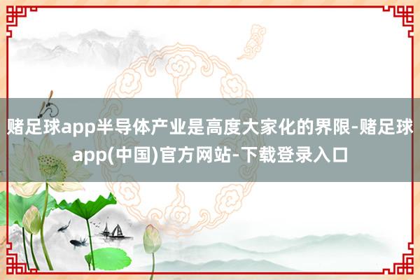 赌足球app半导体产业是高度大家化的界限-赌足球app(中国)官方网站-下载登录入口